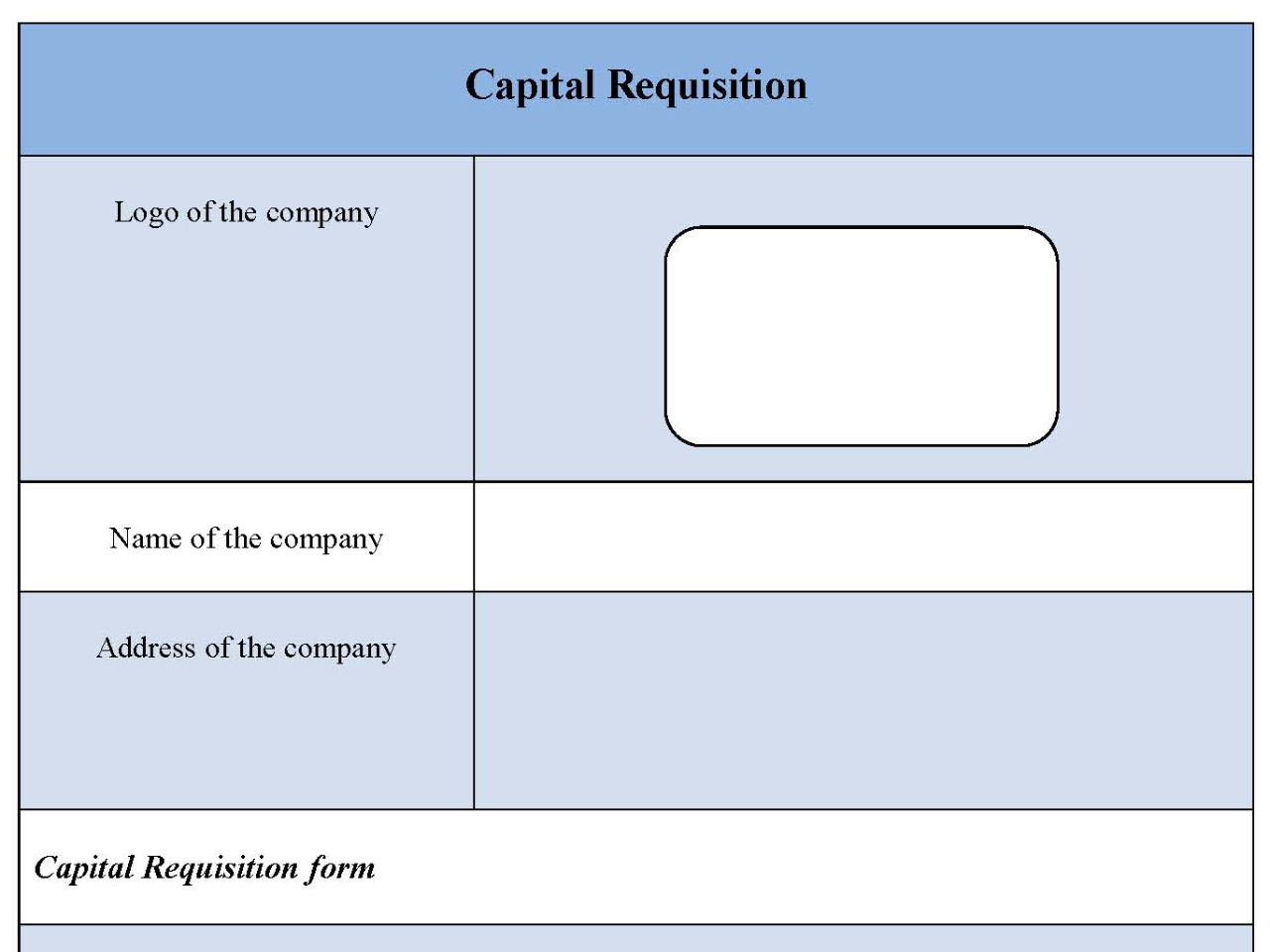 Capital Requisition Form