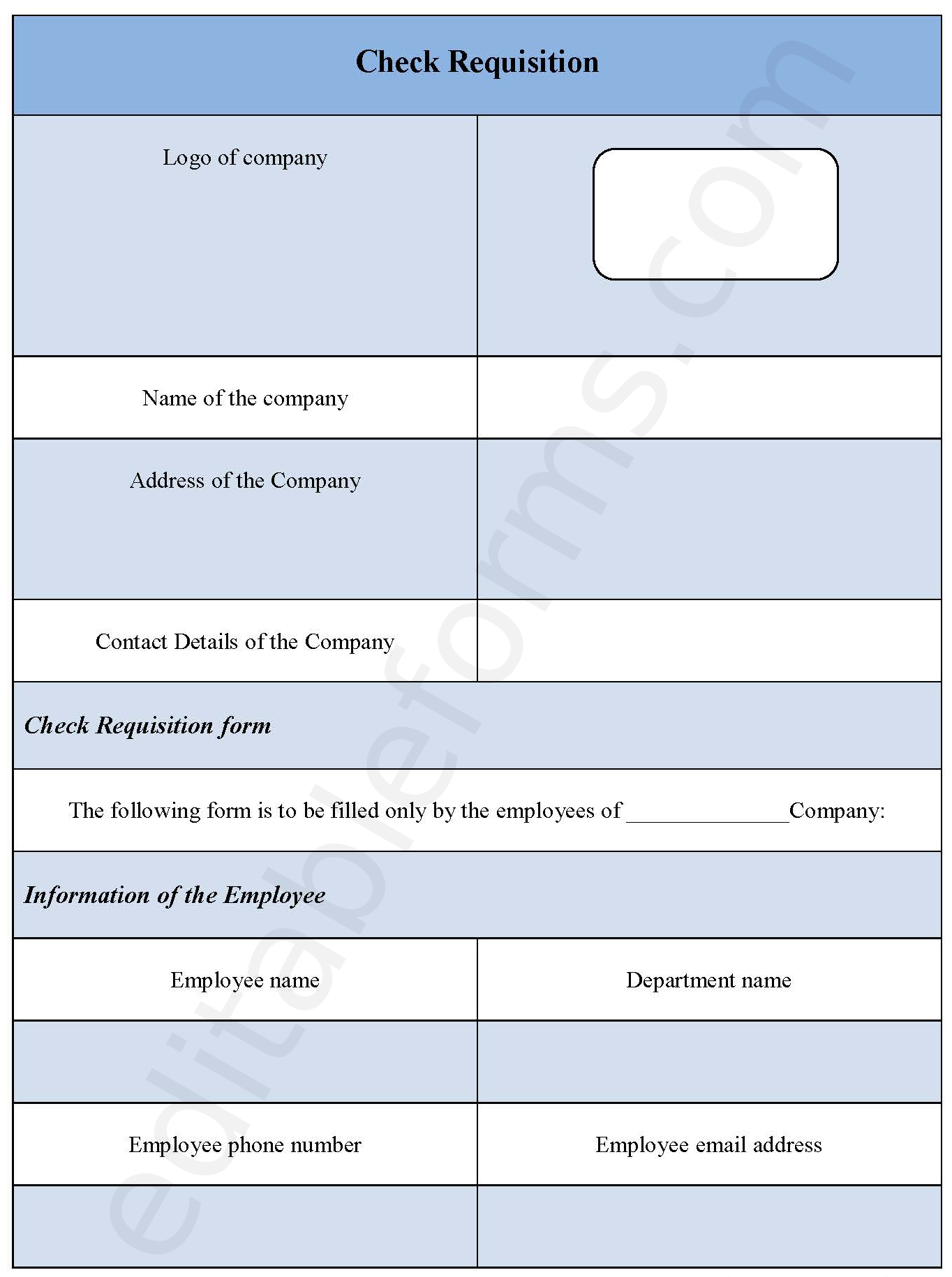 Check Requisition Template
