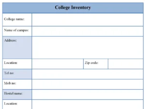 College Inventory Form