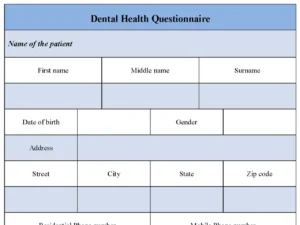 Dental Health Questionnaire Form