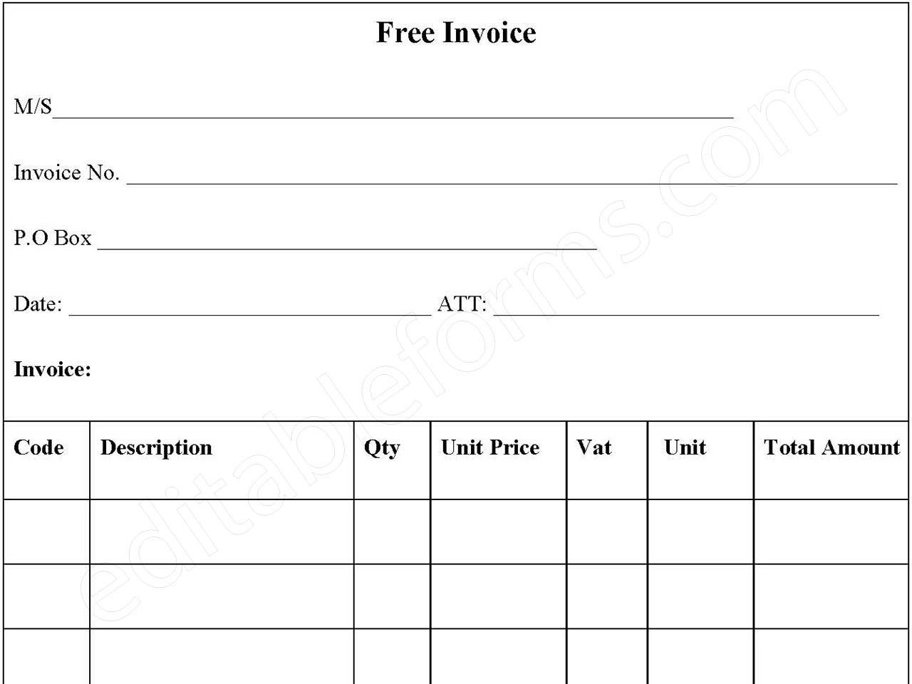 Free Invoice Form