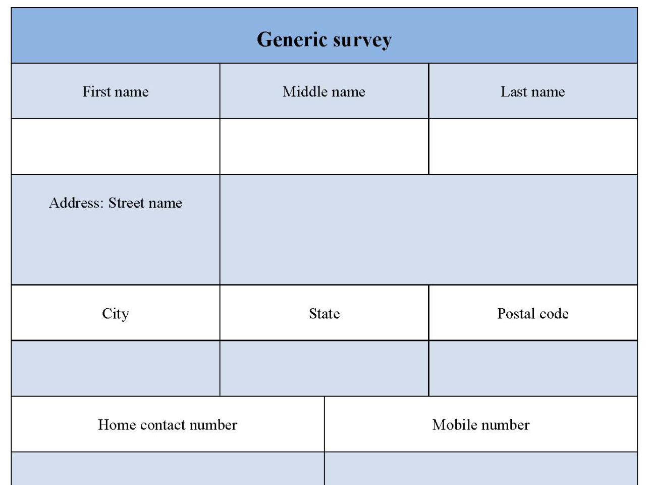 Generic Survey Form