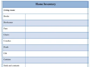Home Inventory Form