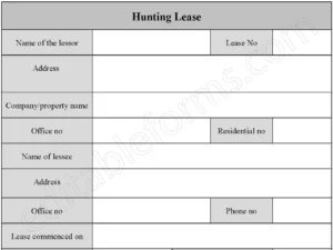 Hunting Lease Form