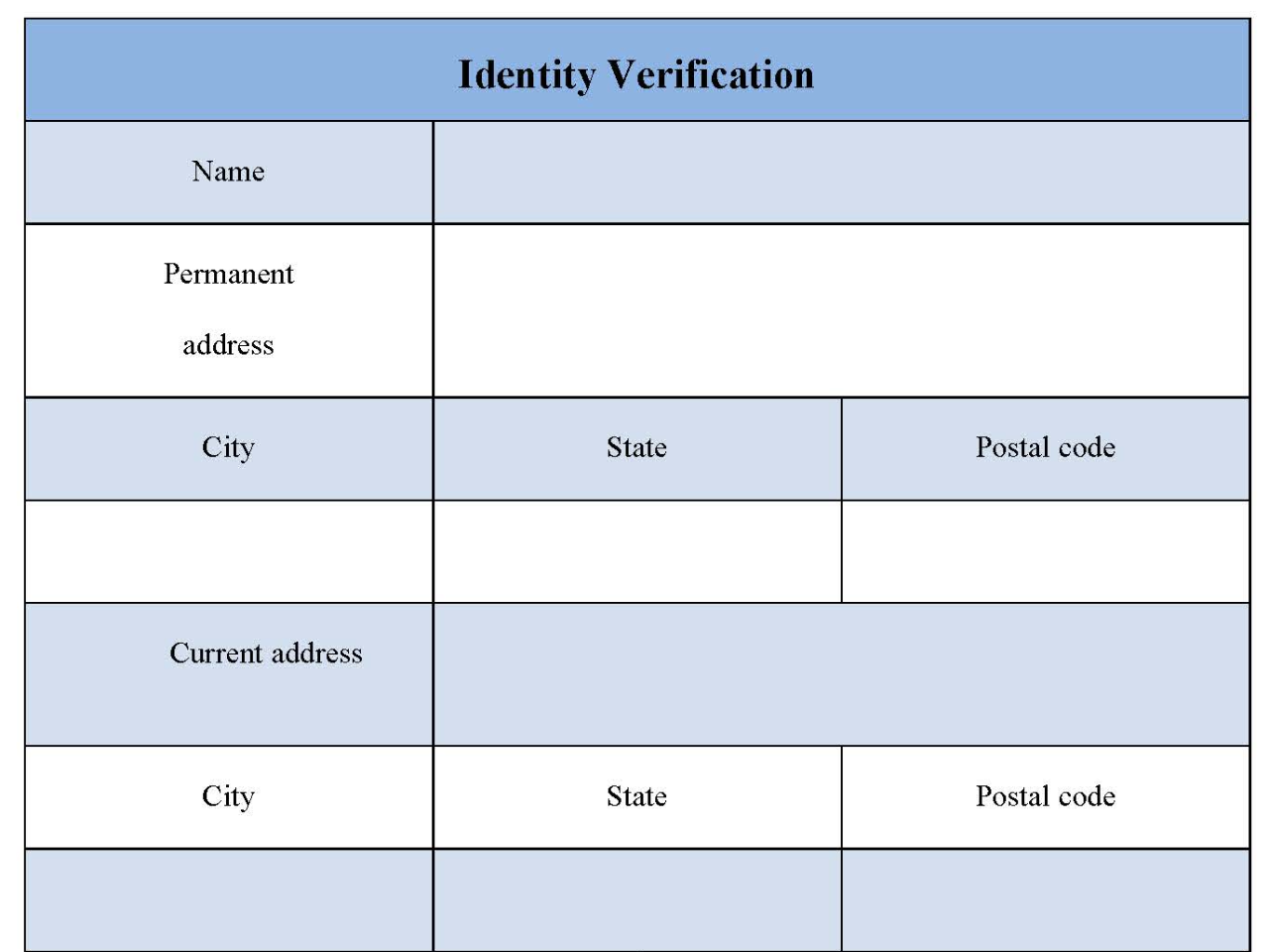 Identity Verification Form