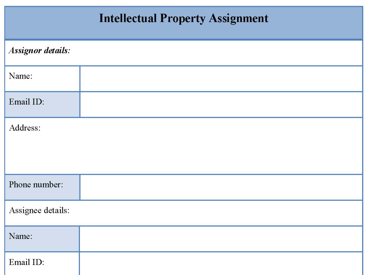 Intellectual Property Assignment Form