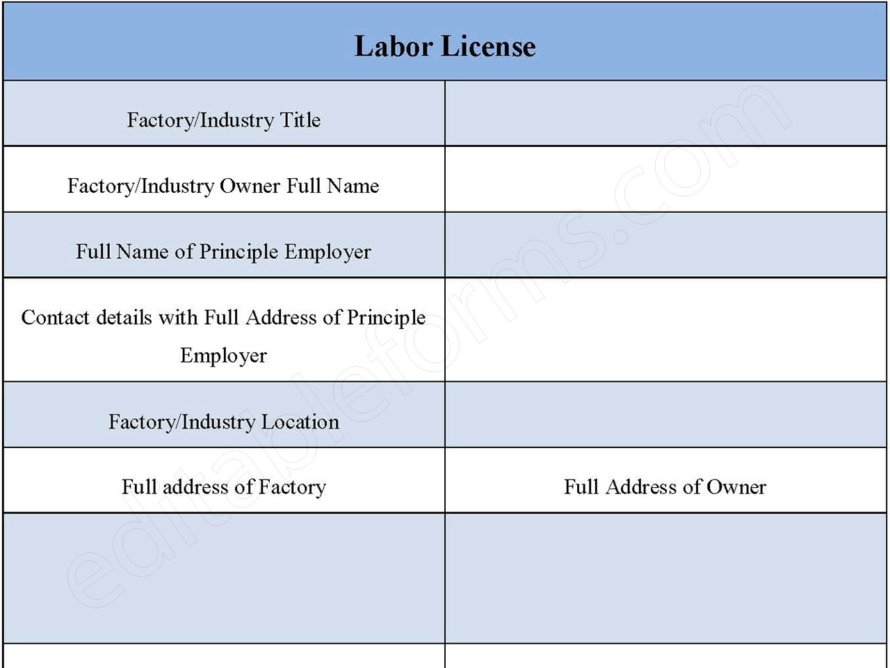 Commercial General Liability Form