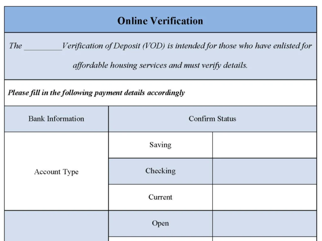 Online Verification Form