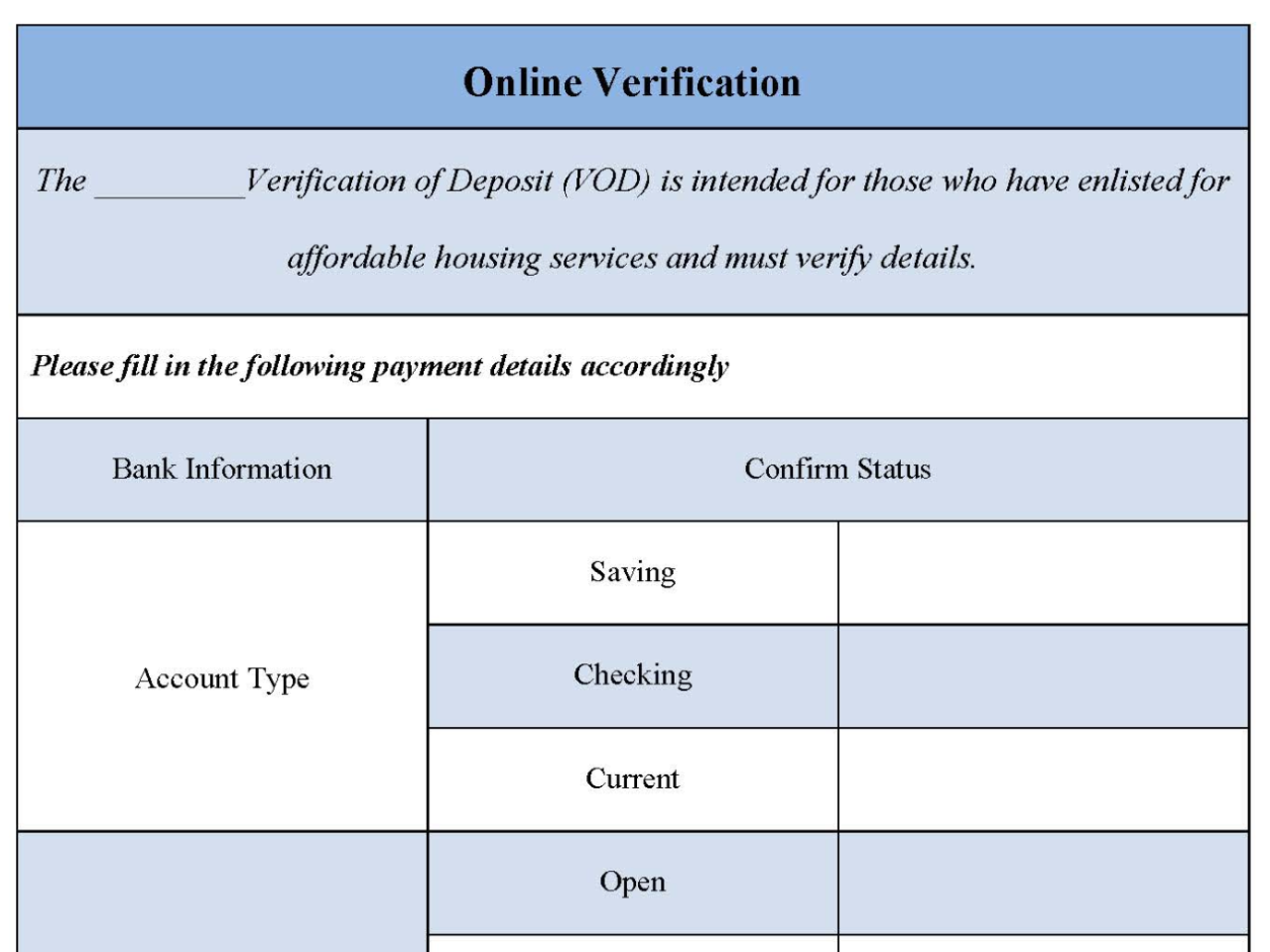 Online Verification Form