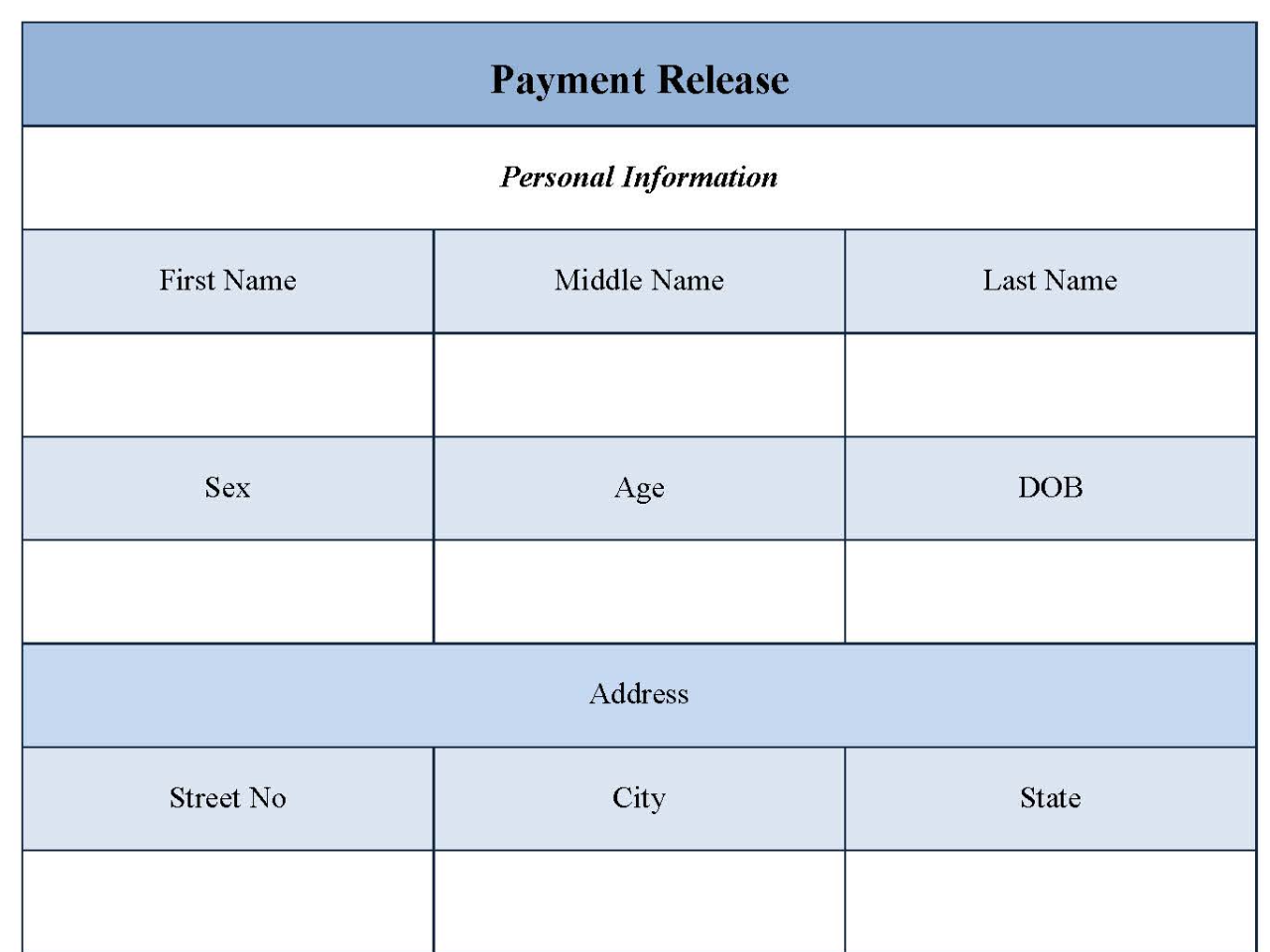 Payment Release Form