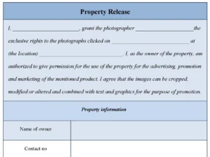Property Release form