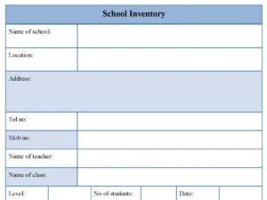 School Inventory Form