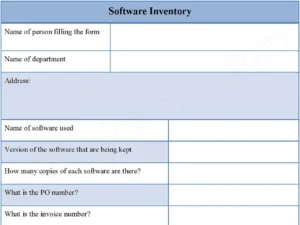 Software Inventory Form