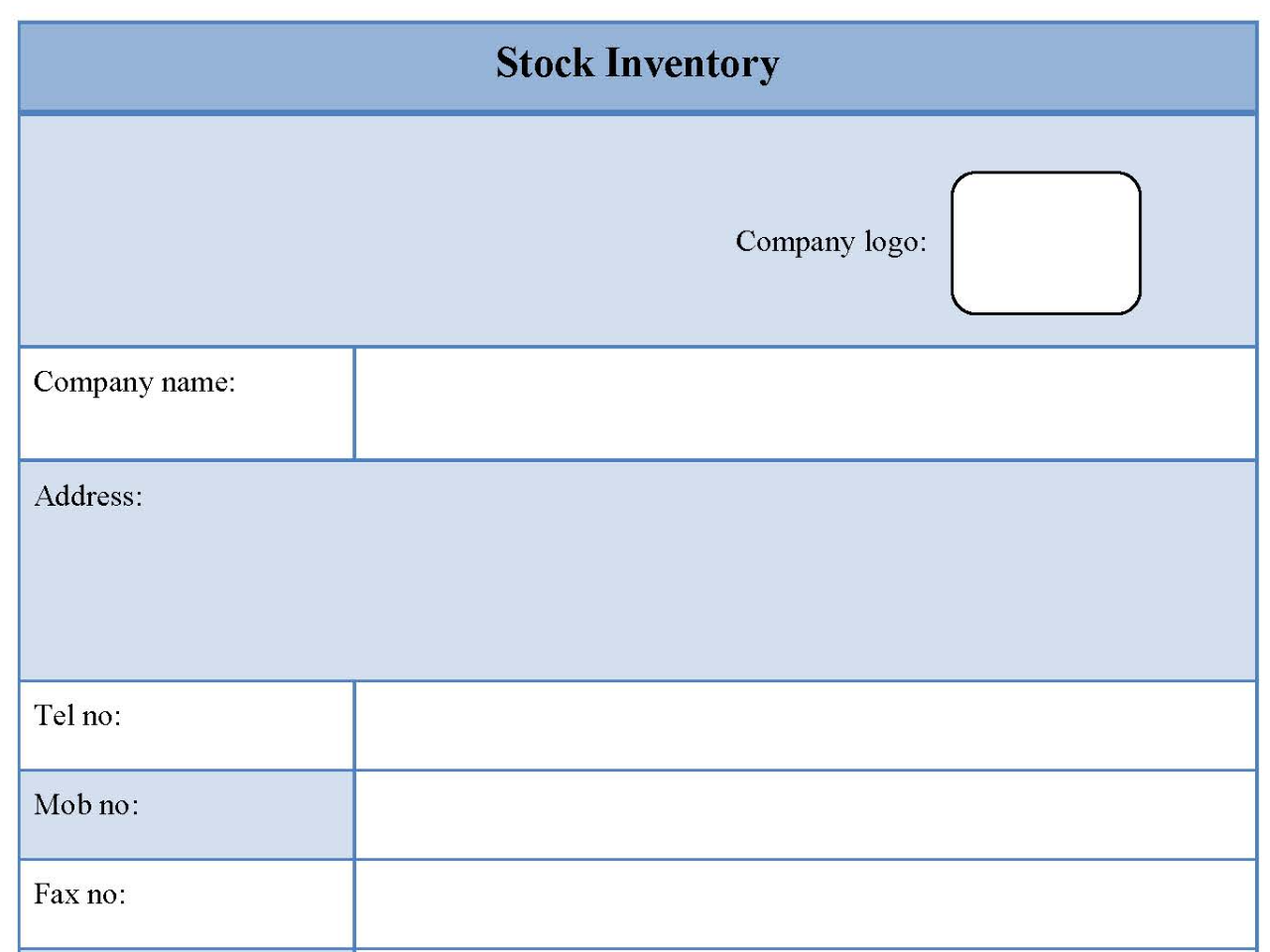 Stock Inventory Form