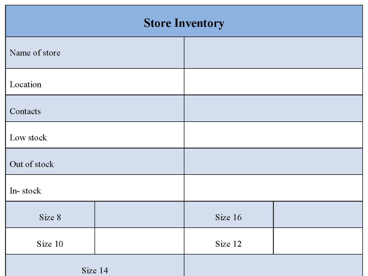Store Inventory Form