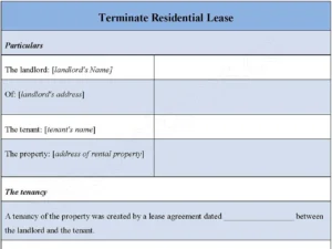 Terminate Residential Lease Form