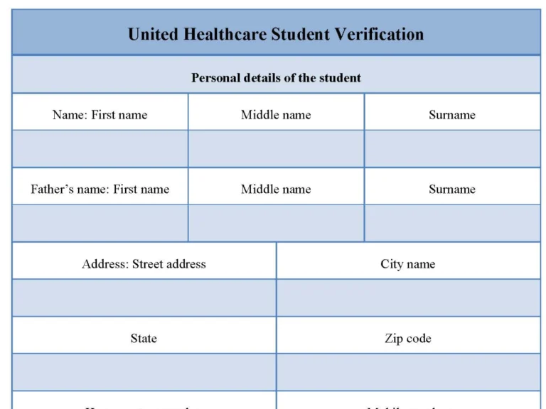 United Healthcare Student Verification Form