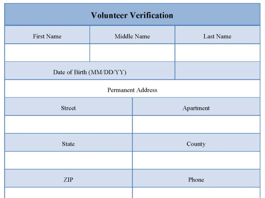 Volunteer Verification Form