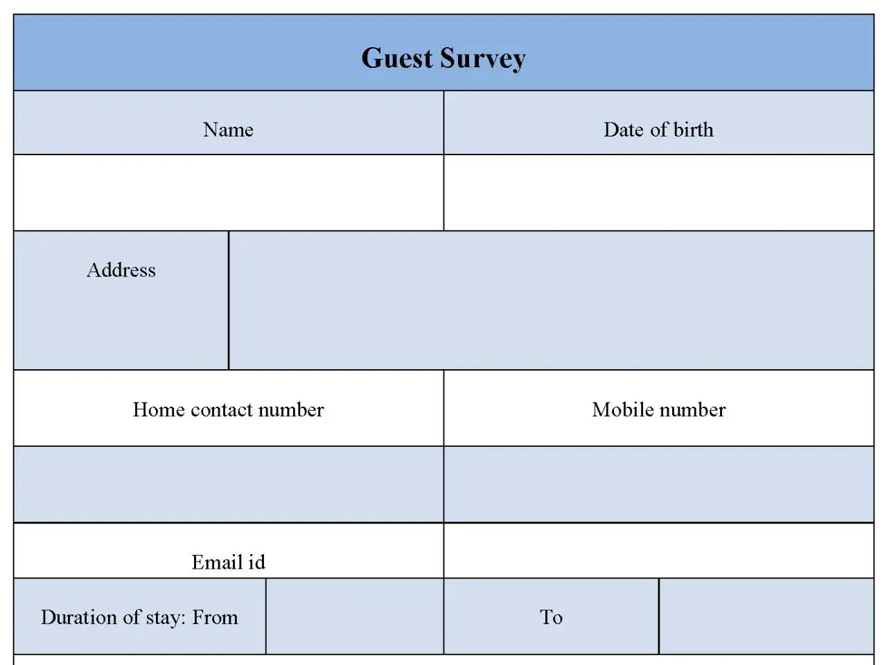Guest Survey Form