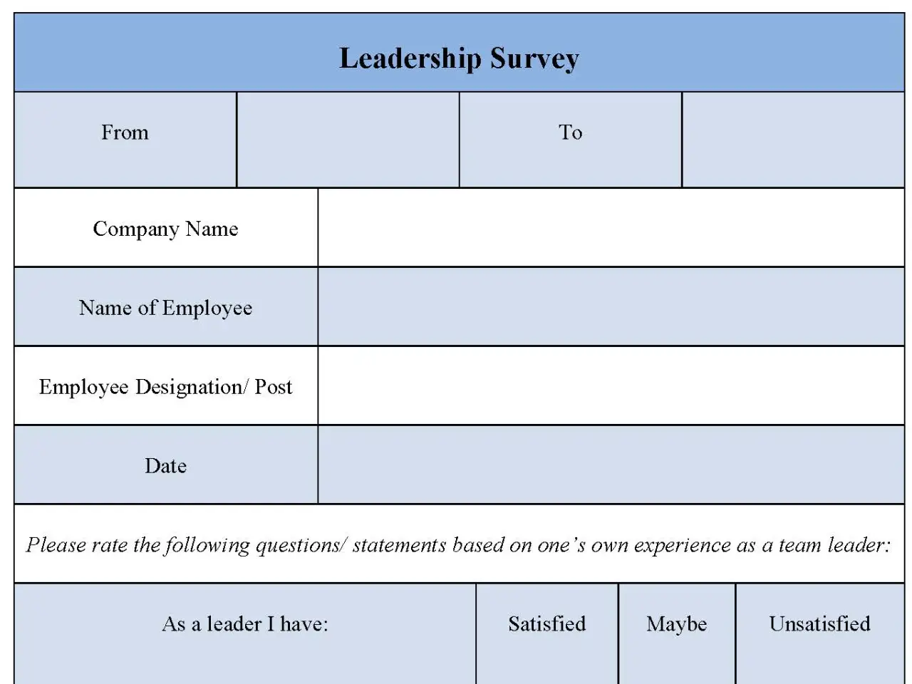 Leadership Survey Form