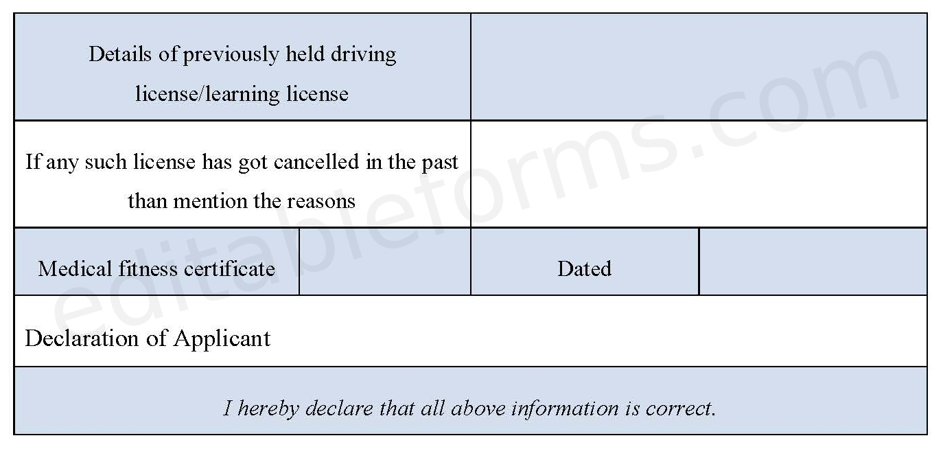 Learning Driver License Template