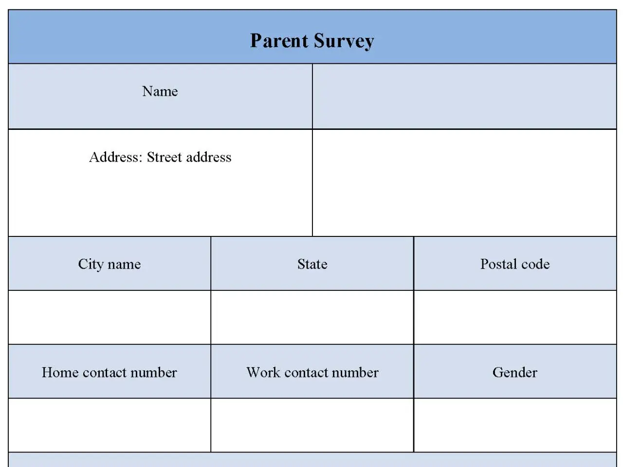 Parent Survey Form