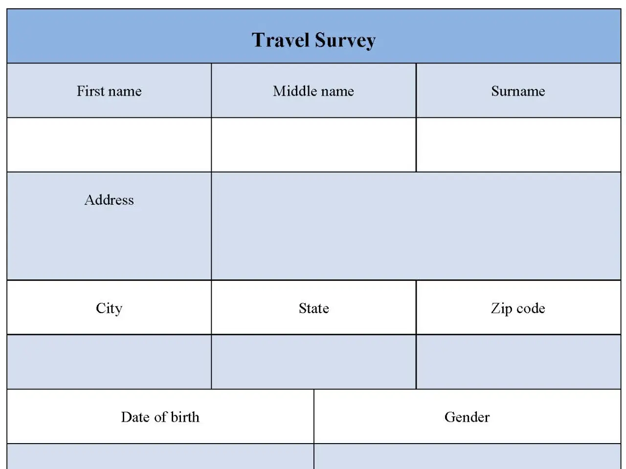 Travel Survey Form