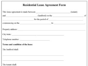 Residential Lease Agreement Form