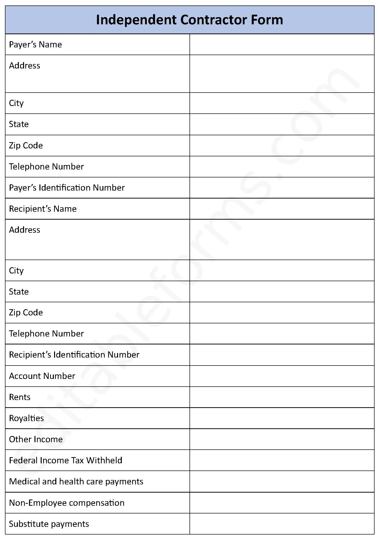 Independent Contractor Template