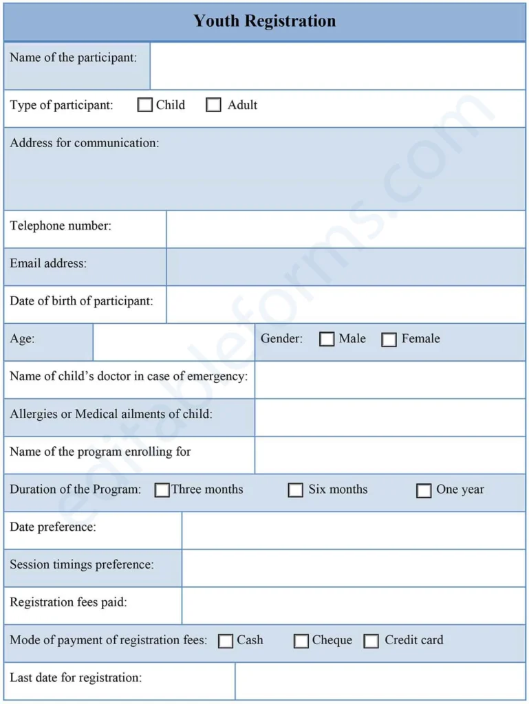 Youth Registration Form
