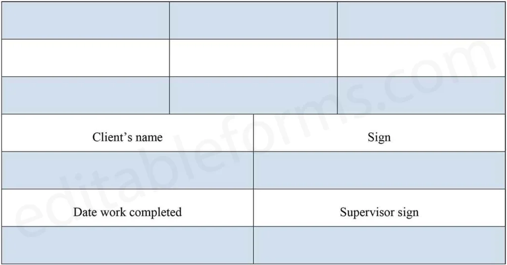 Work Order Fillable PDF Template