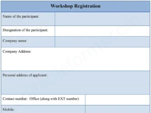 Workshop Registration PDF Template