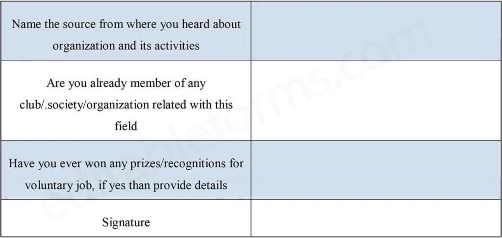 Fillable Volunteer Nomination Form