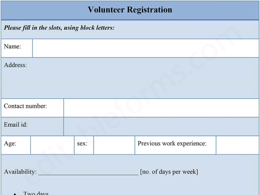 Volunteer Registration Form