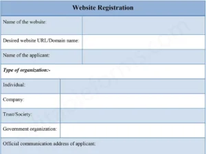 Fillable Website Registration Form
