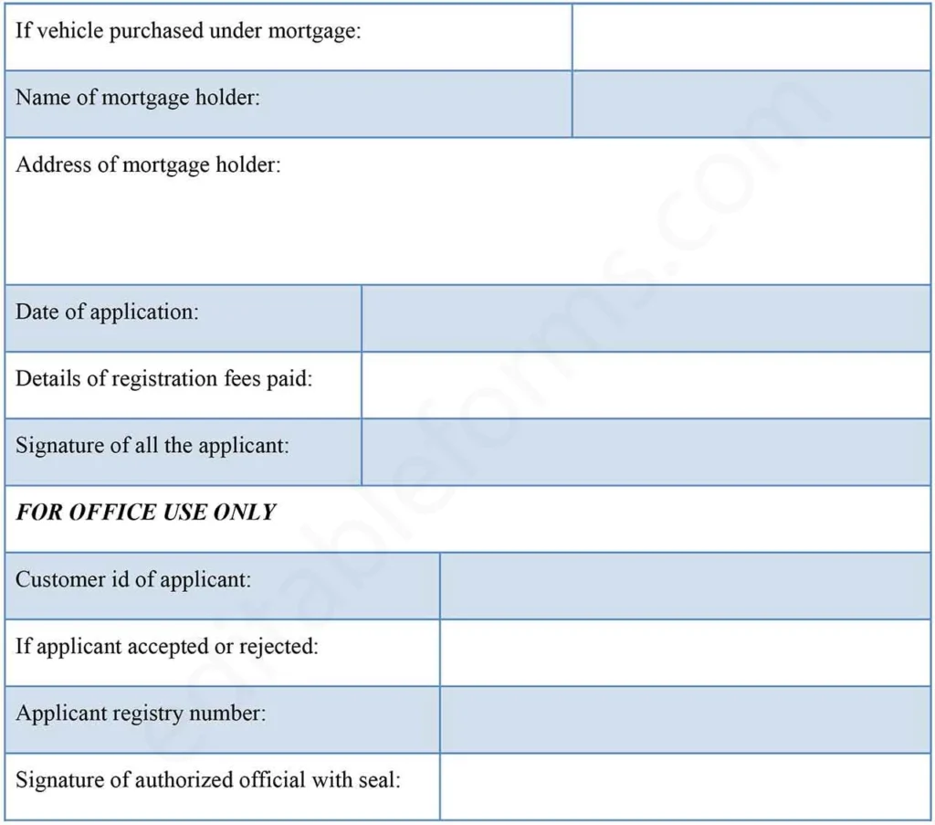Vehicle Registration PDF Form
