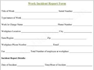 Workplace Incident Report Form