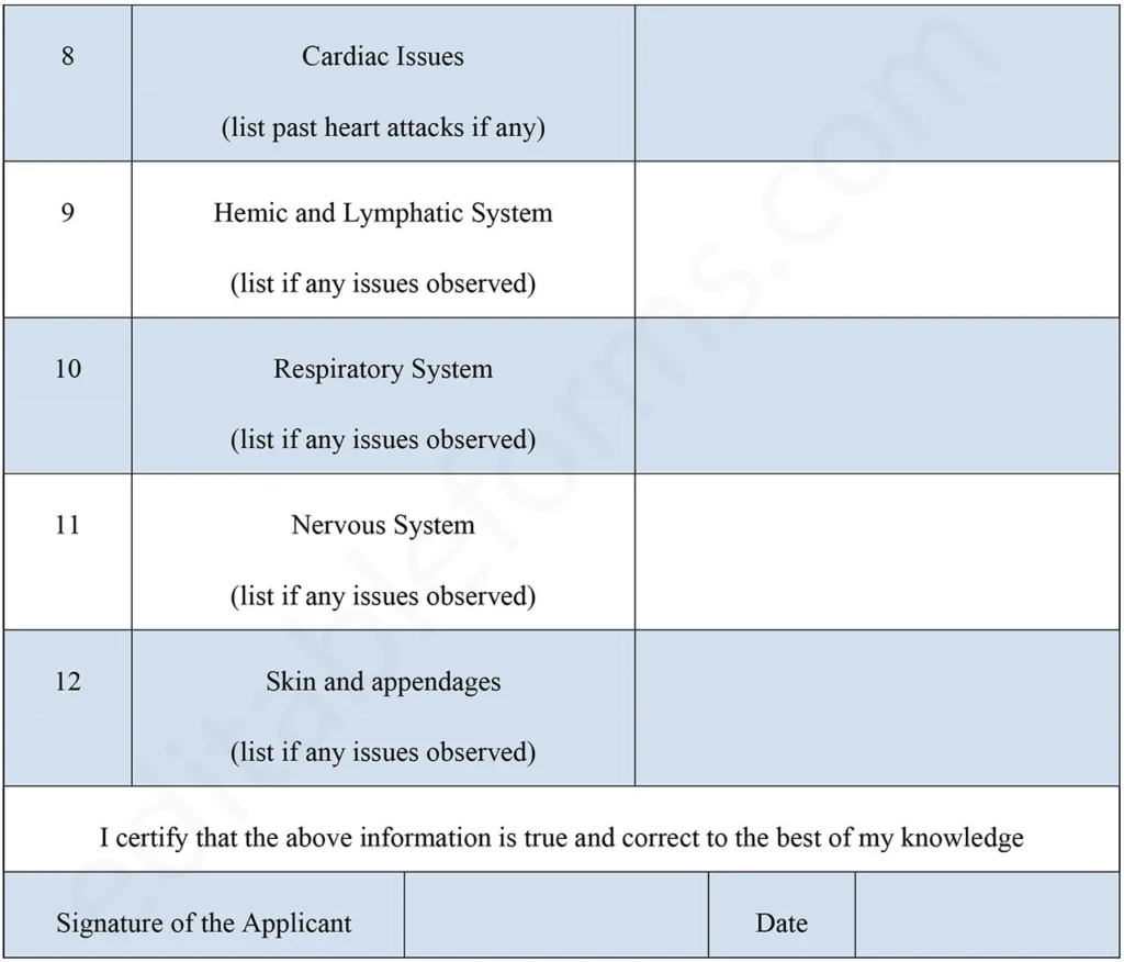 Universal Medical Form