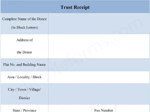 Fillable Trust Receipt Form