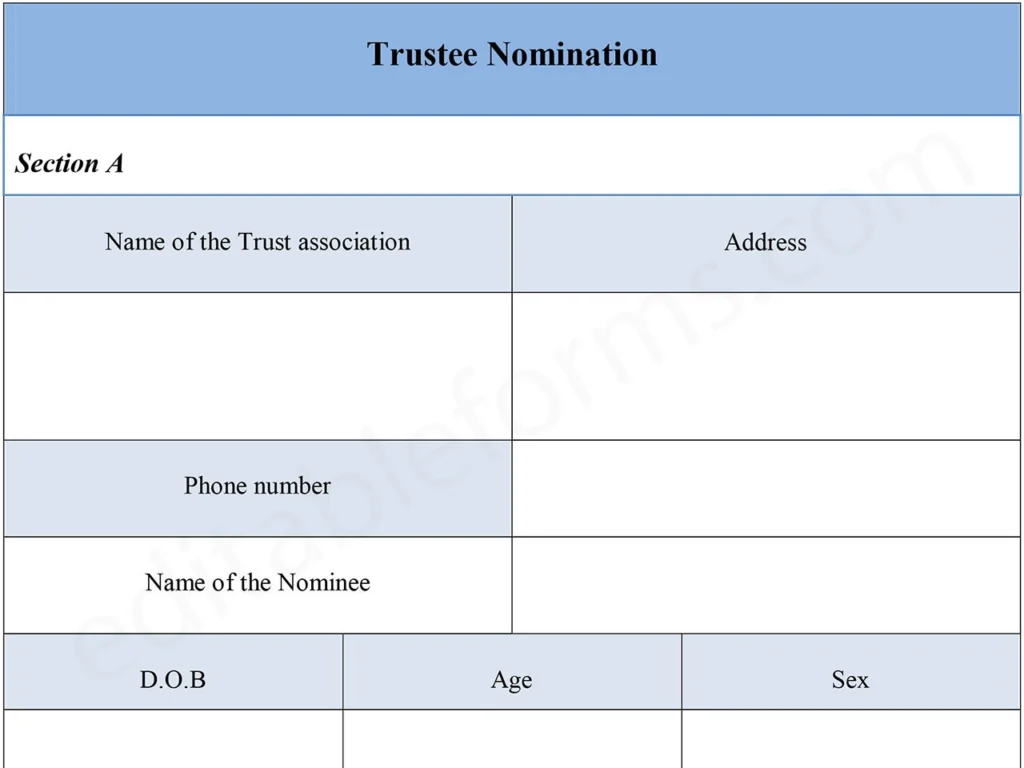 Fillable Trustee Nomination Form