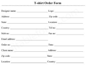 T-Shirt Order Form