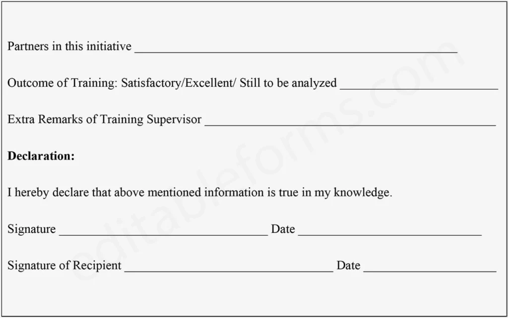 Training Report PDF Form