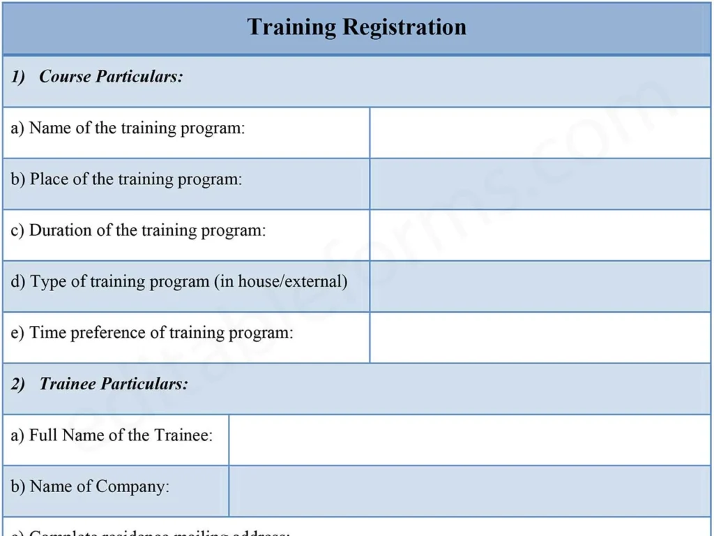 Training Registration Form