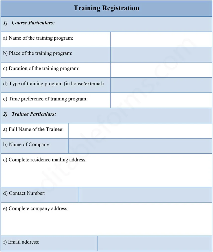 Training Registration Form