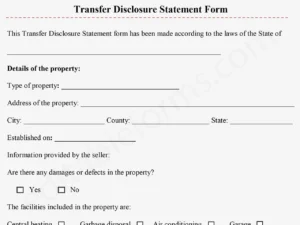 Fillable Transfer Disclosure Statement Form