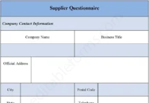 Supplier Questionnaire Form – Fillable & Printable Digital PDF Template Supplier Questionnaire Form