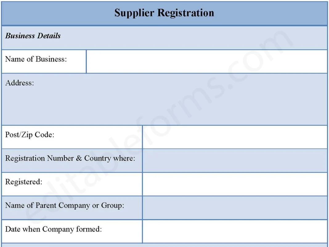 Supplier Registration Form