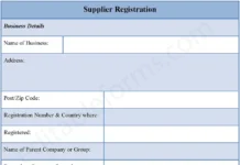 Supplier Registration Form – Fillable & Printable Digital PDF Template Supplier Registration Form