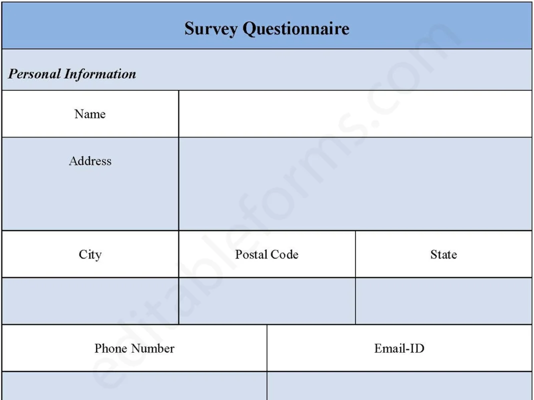 Digital Survey Questionnaire PDF