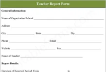 Teacher Report Form – Fillable & Printable Digital PDF Teacher Report Form PDF